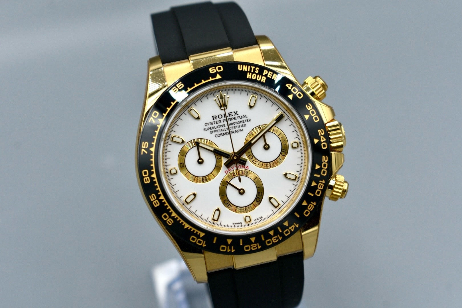 Rolex Cosmograph Daytona Yellow Gold Ivory Dial Oysterflex 116518LN 2023