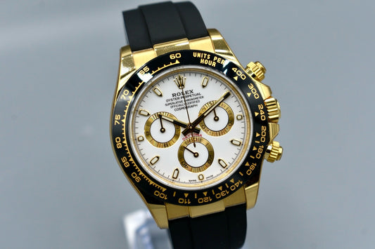 Rolex Cosmograph Daytona Yellow Gold Ivory Dial Oysterflex 116518LN 2023