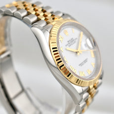 Rolex Datejust 36 Two Tone Yellow Gold White Roman Dial 126233 2025