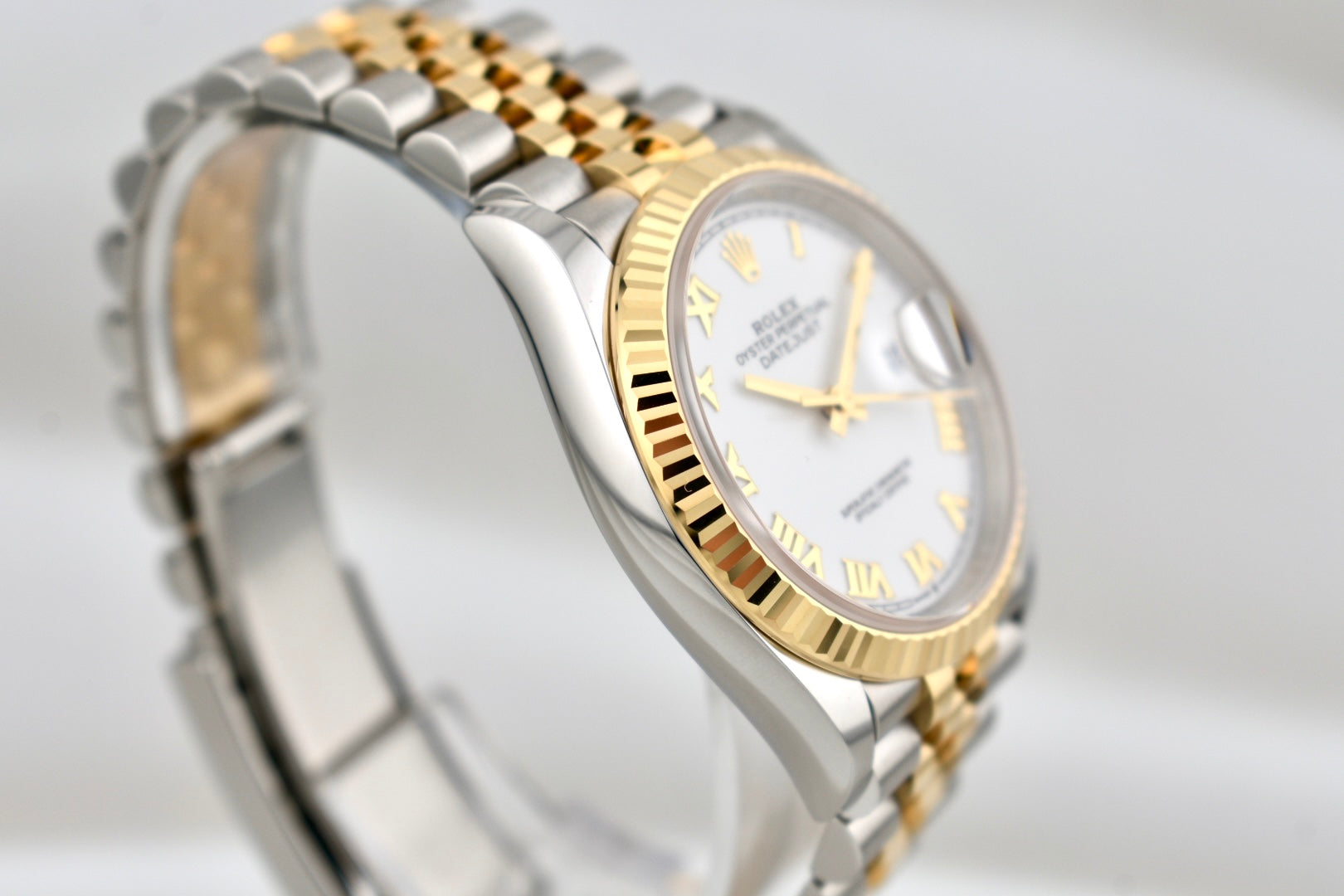 Rolex Datejust 36 Two Tone Yellow Gold White Roman Dial 126233 2025