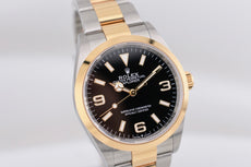 Rolex Explorer 36 Two Tone Yellow Gold Black Dial 124273 2023