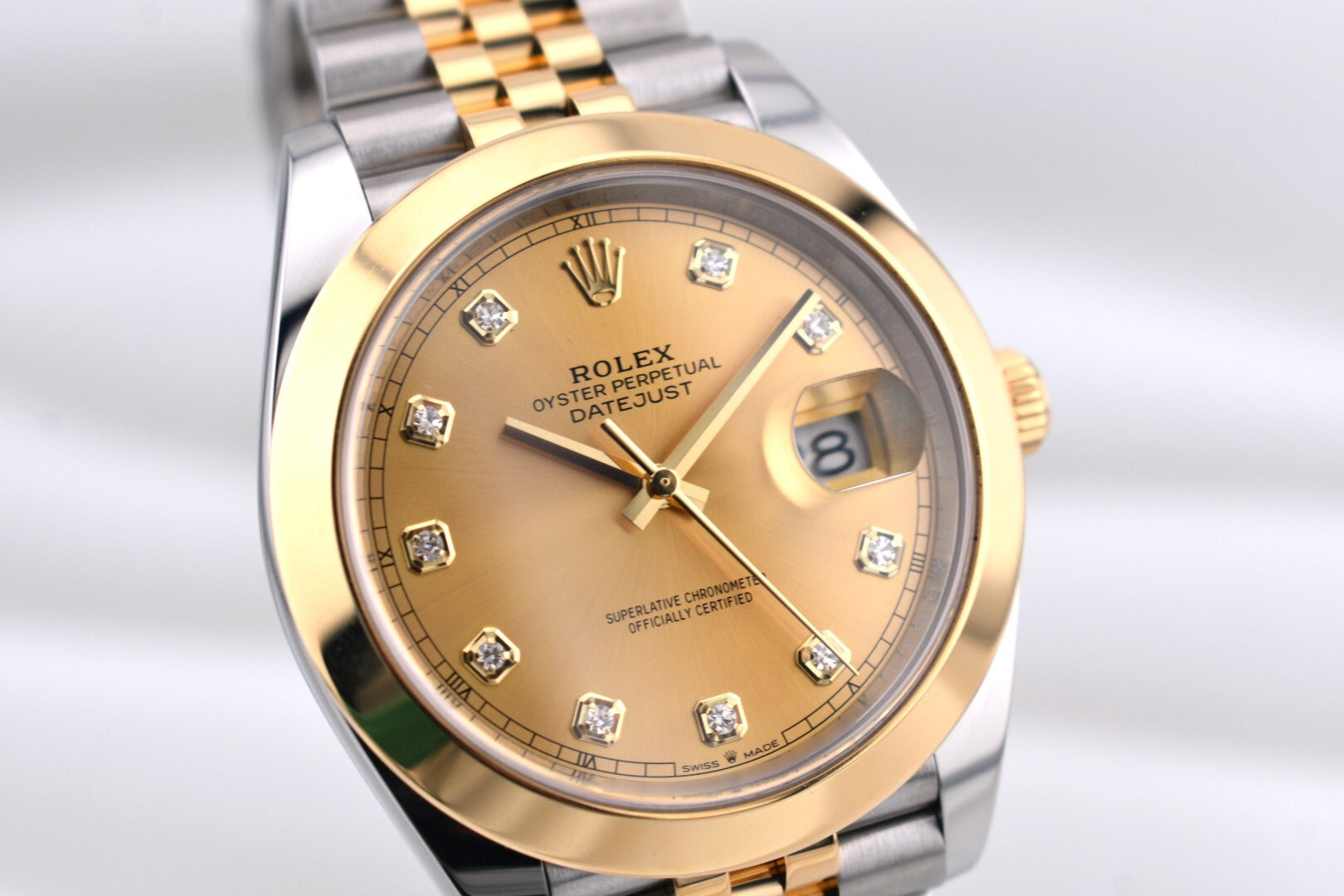 Rolex Datejust 41 Champagne Diamond Dial Two Tone Yellow Gold 126303 2021