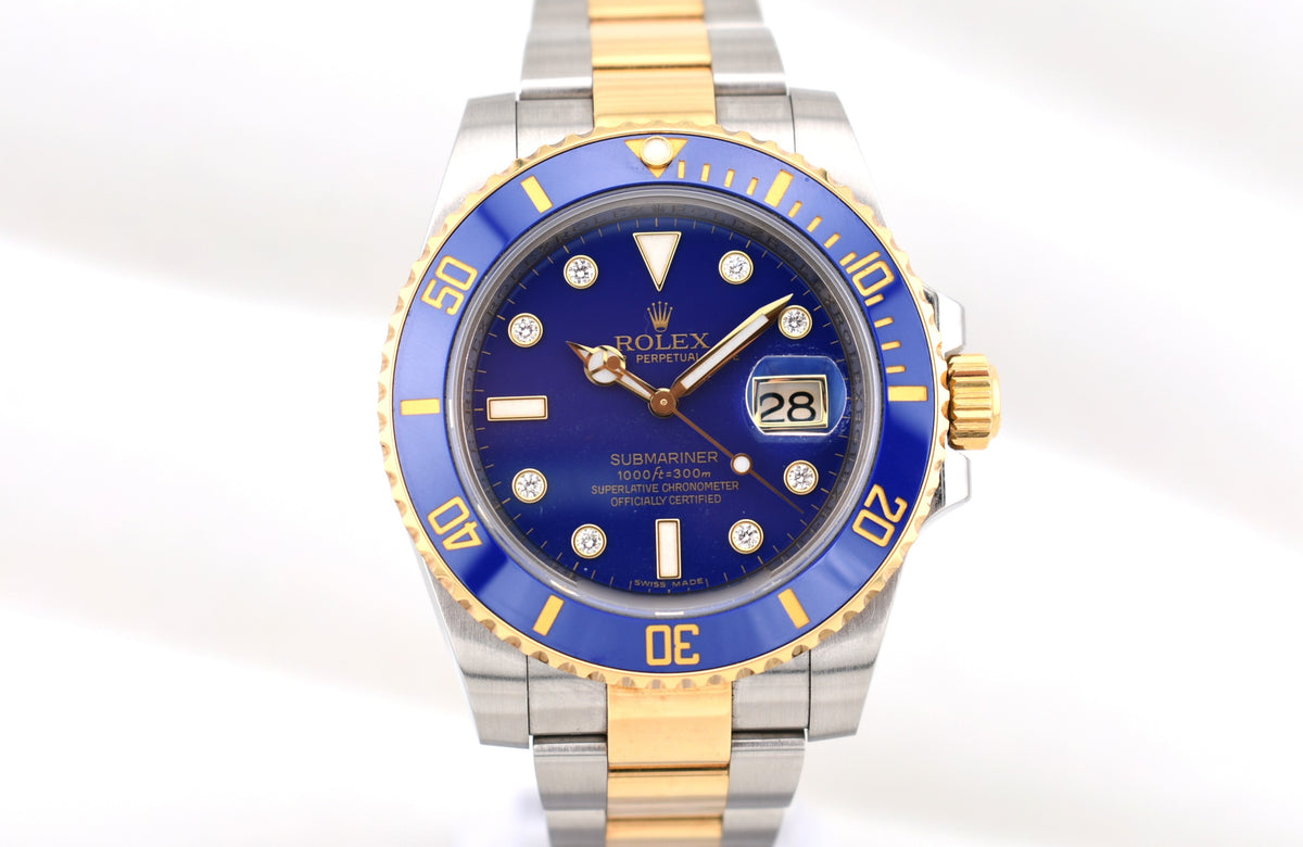 Rolex Submariner Date Bluesy Flat Blue Serti Dial 116613LB 2011