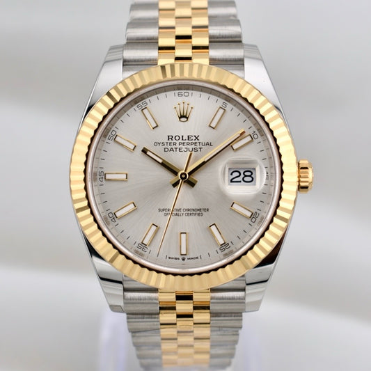 Rolex Datejust 41 Two Tone Yellow Gold Silver Dial 126333 2025