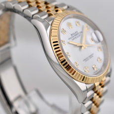 Rolex Datejust 36 Two Tone Yellow Gold Mother of Pearl Diamond Dial 126233 2025