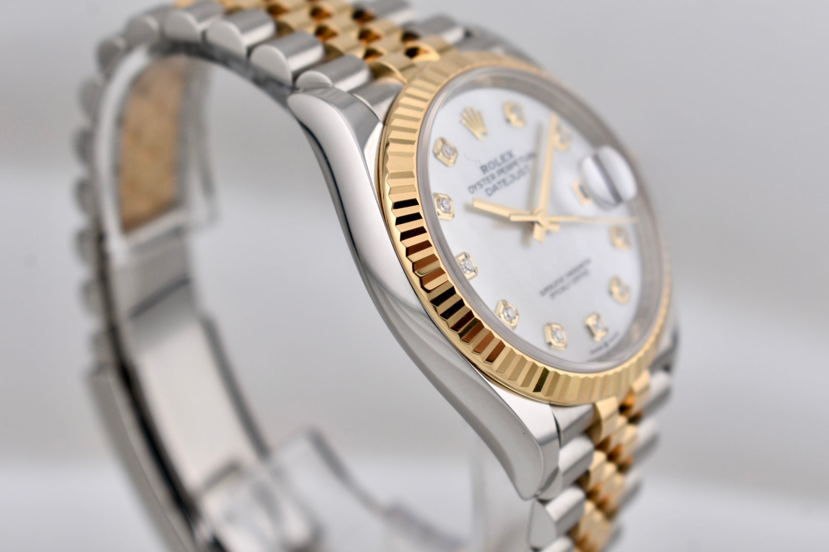 Rolex Datejust 36 Two Tone Yellow Gold Mother of Pearl Diamond Dial 126233 2025
