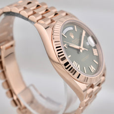 Rolex Day Date 40 Rose Gold Olive Green Dial 228235 2025