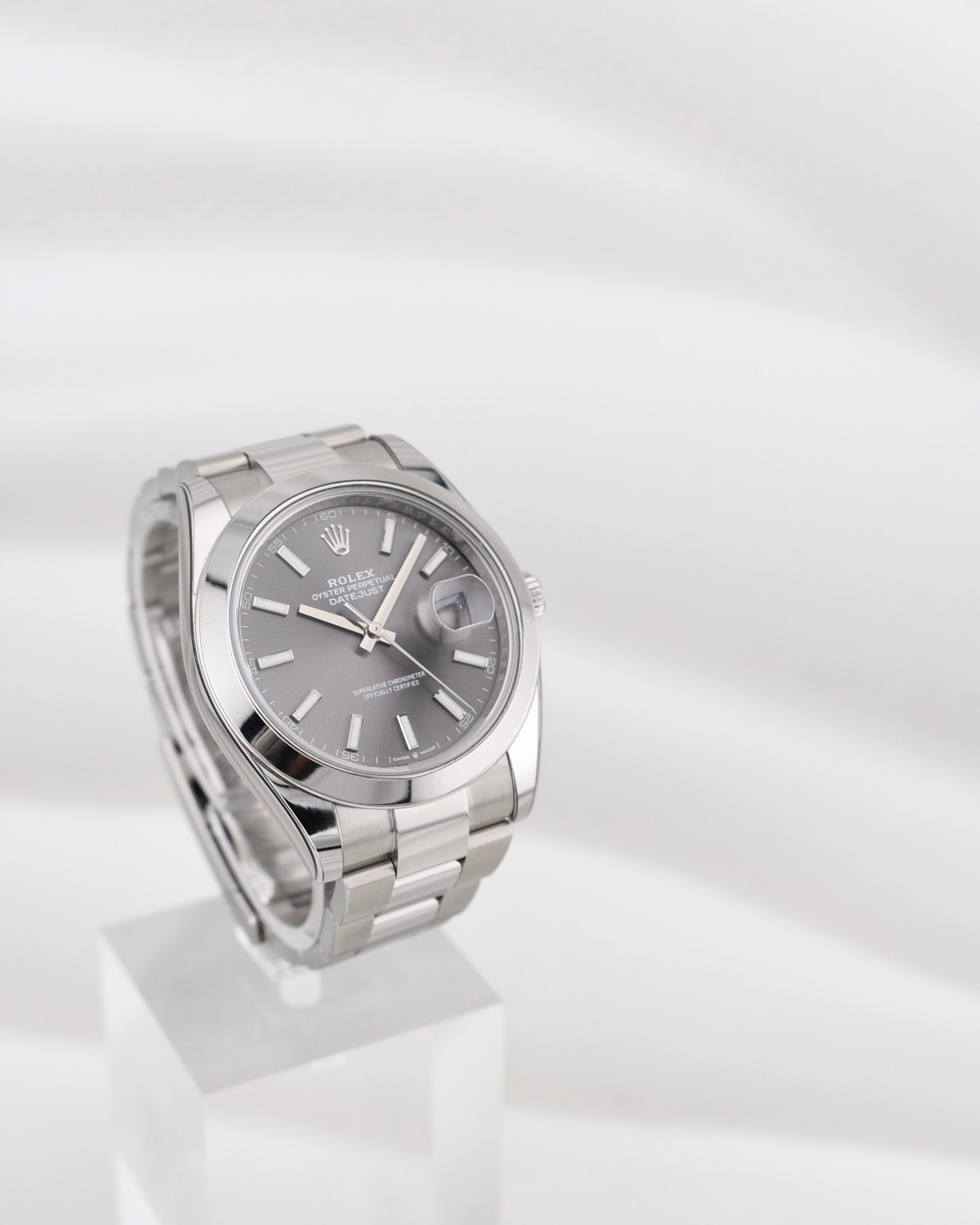 Rolex Datejust 41 Rhodium Index Dial Oyster Band 126300 2021