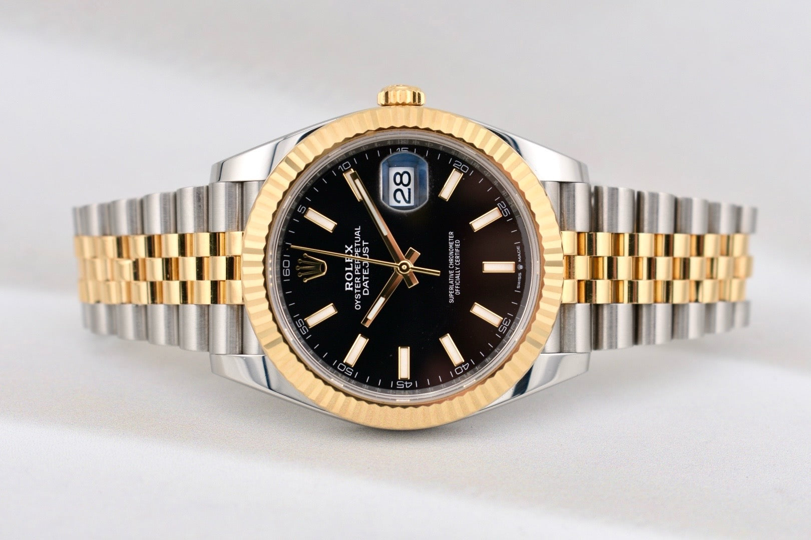 Rolex Datejust 41 Two Tone Yellow Gold Black Dial 126333 2024