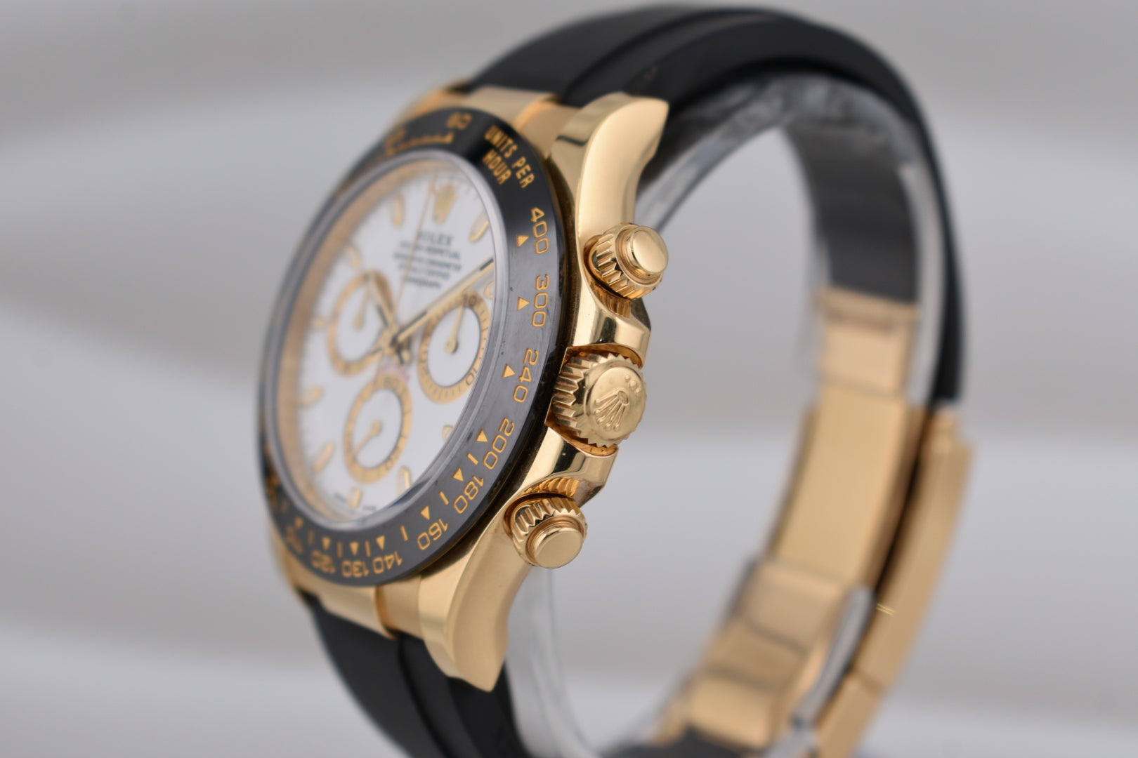 Rolex Cosmograph Daytona Yellow Gold White Dial Oysterflex 116518LN 2018