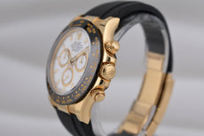 Rolex Cosmograph Daytona Yellow Gold White Dial Oysterflex 116518LN 2018