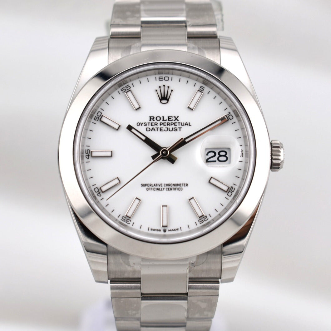 Rolex Datejust 41 White Index Dial Oyster Band 126300 2026