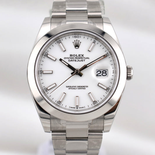 Rolex Datejust 41 White Index Dial Oyster Band 126300 2026