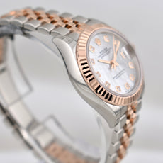 Rolex Lady Datejust 28 Two Tone Everose Gold Mother of Pearl Diamond Dial 279171 2026