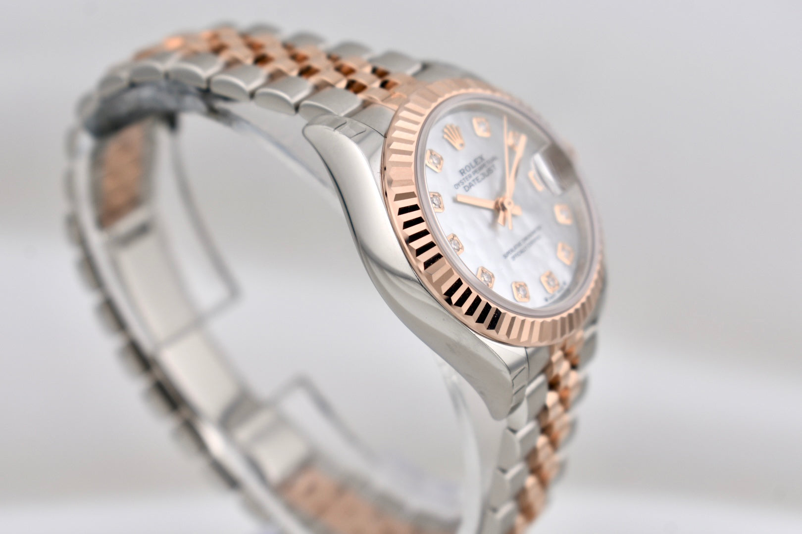 Rolex Lady Datejust 28 Two Tone Everose Gold Mother of Pearl Diamond Dial 279171 2026
