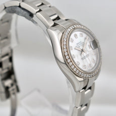 Rolex Lady Datejust 28 Mother of Pearl Diamond Dial Factory Diamond Bezel 179384RBR