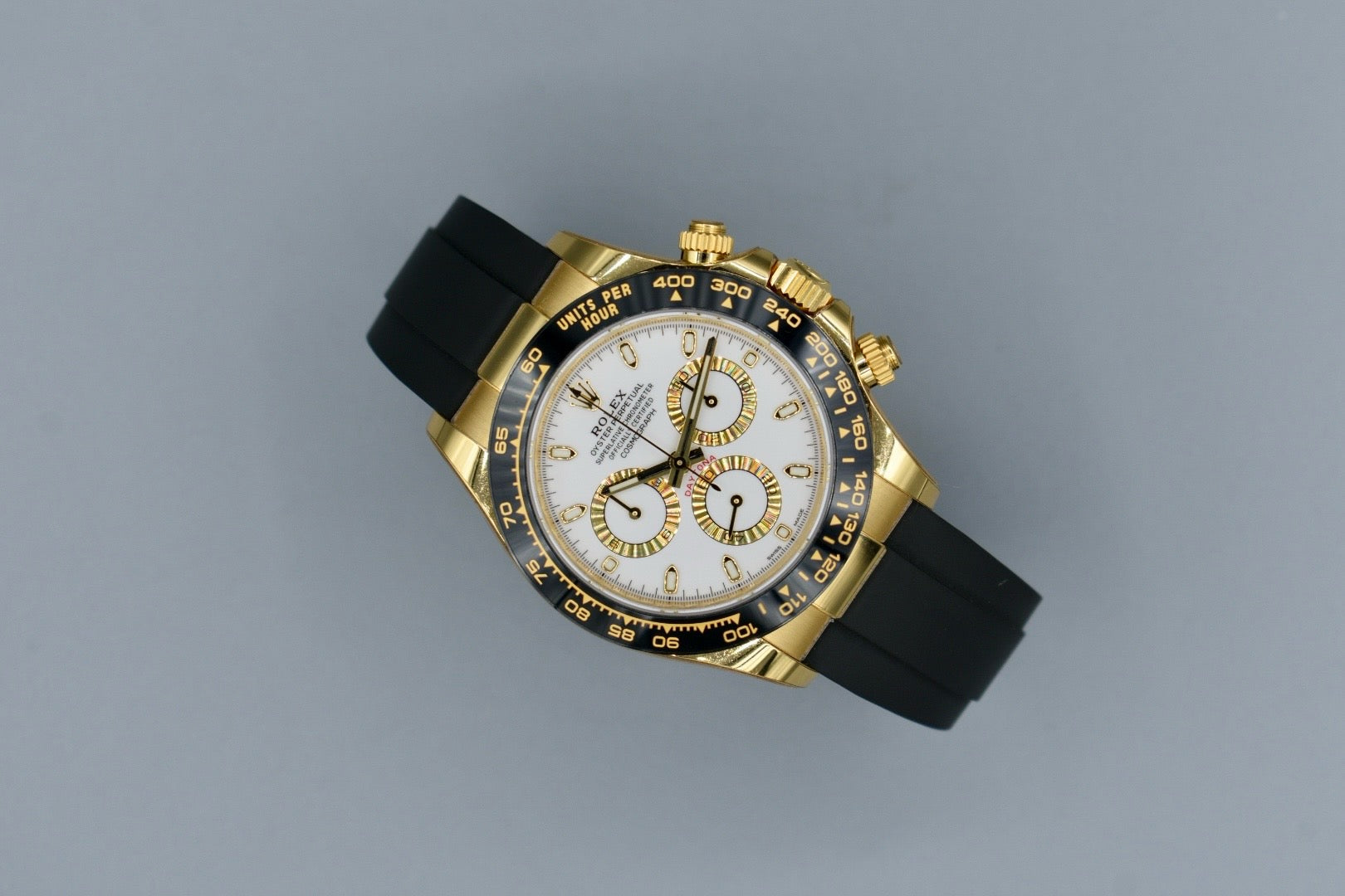 Rolex Cosmograph Daytona Yellow Gold Ivory Dial Oysterflex 116518LN 2023