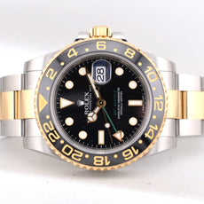 Rolex GMT Master II Two Tone Yellow Gold Green Arrow 116713LN 2012