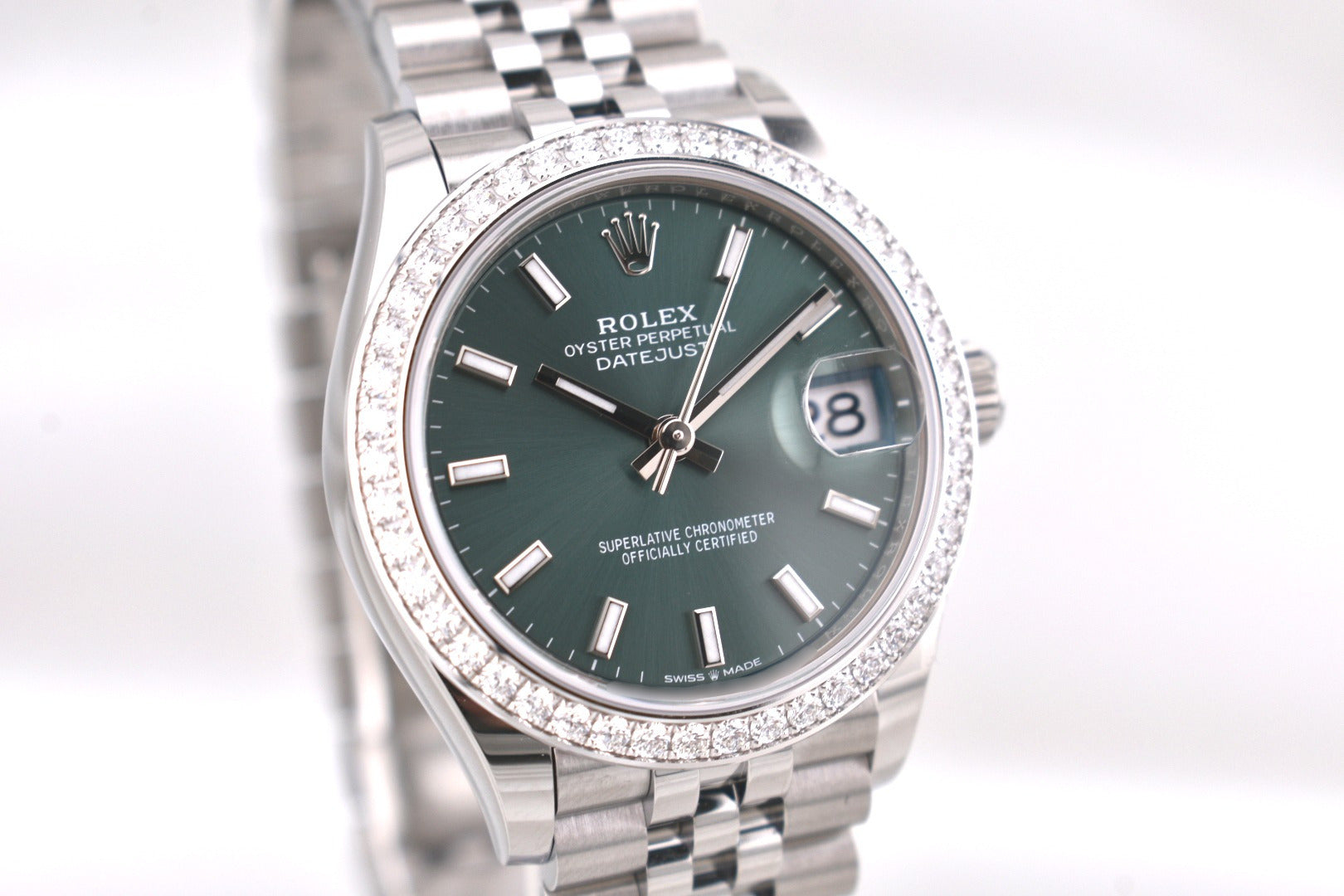 Rolex Datejust 31 Mint Green Dial Factory Diamond Bezel 278384RBR 2026