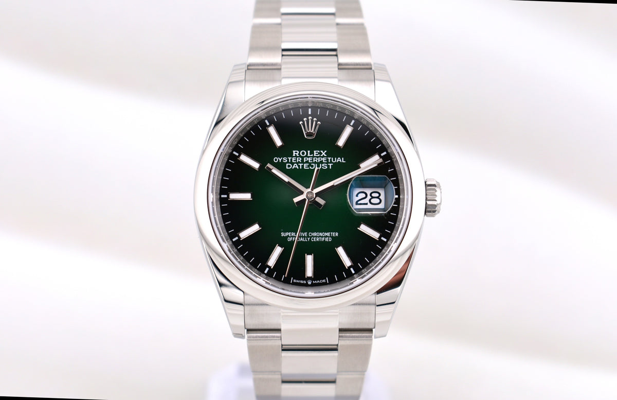 Rolex Datejust 36 Ombre Green Index Dial Oyster Band 126200 2026
