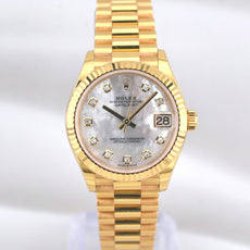 Rolex Datejust 31 Yellow Gold Mother Of Pearl Diamond Dial 278278 2022