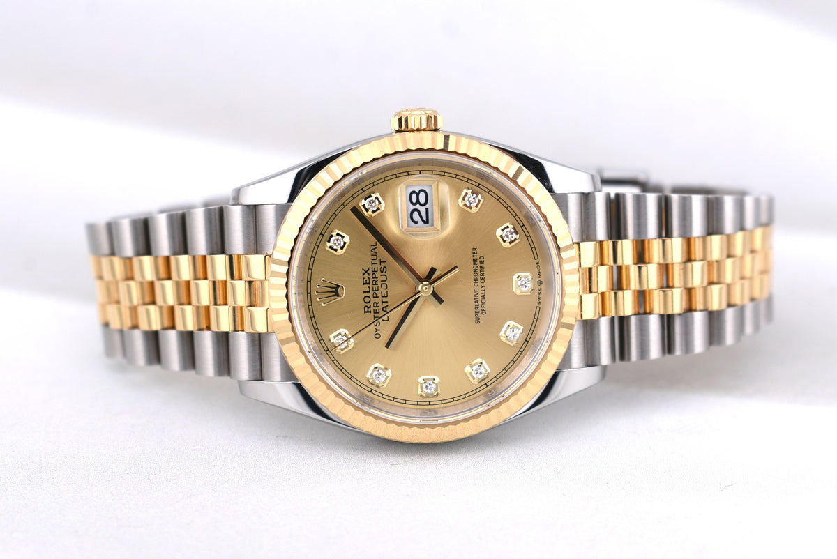 Rolex Datejust 36 Champagne Diamond Dial 126233 2026