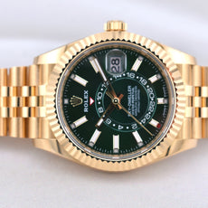 Rolex Sky Dweller Yellow Gold Green Dial Jubilee Band 336938 2025