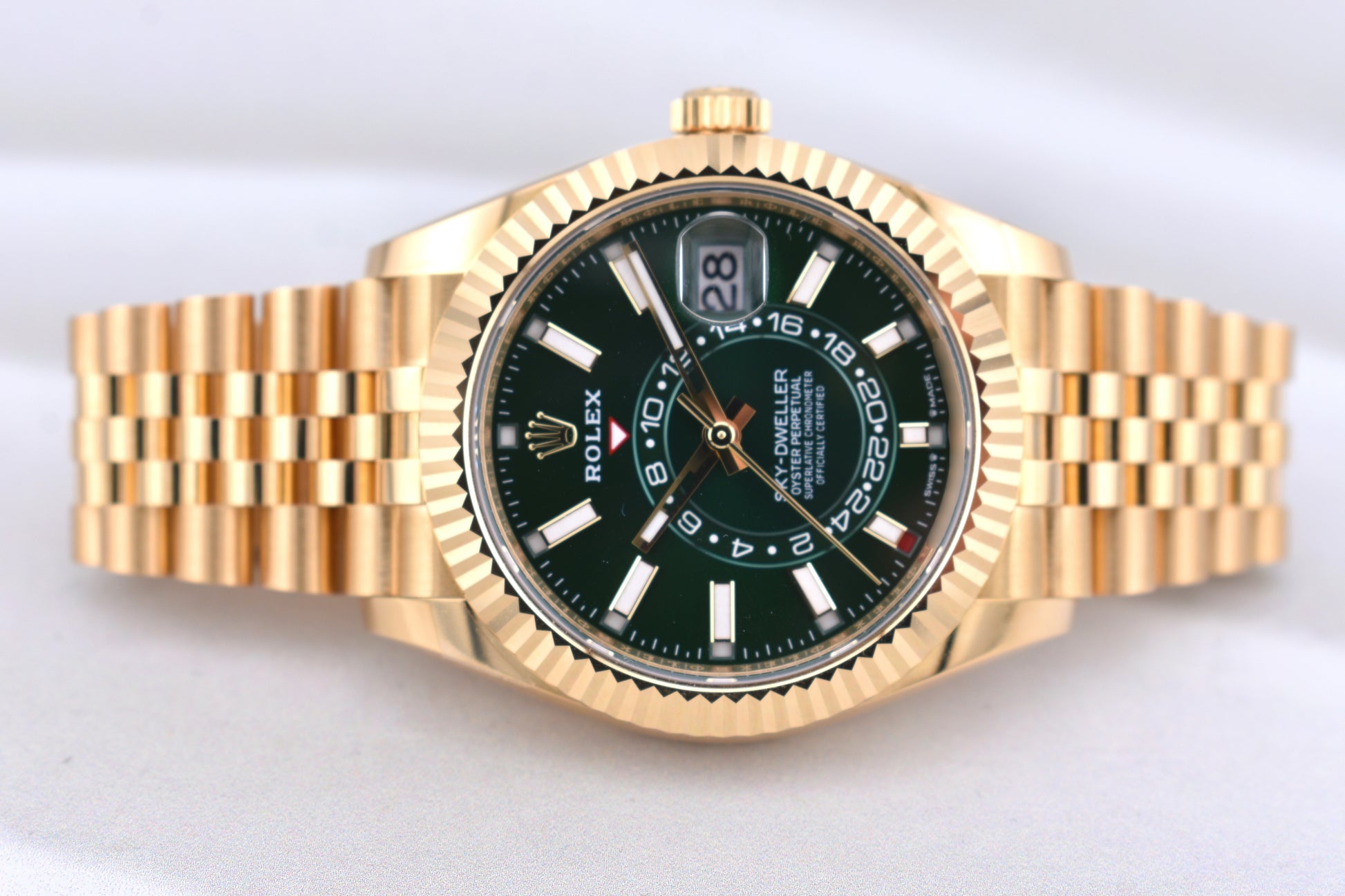 Rolex Sky Dweller Yellow Gold Green Dial Jubilee Band 336938 2025