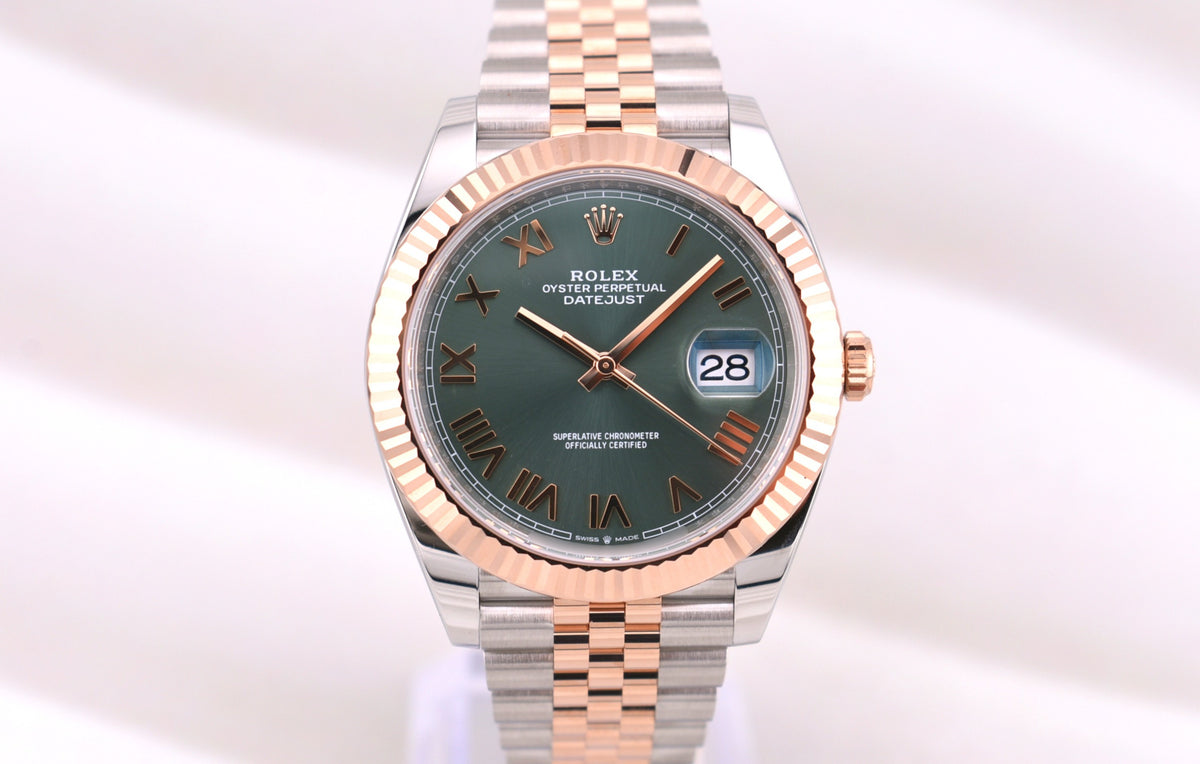Rolex Datejust 41 Two Tone Rose Gold Mint Green Roman 126331 2026