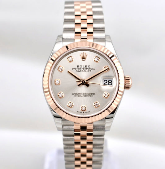 Rolex Datejust 31 Silver Diamond Dial Two Tone Rose Gold 278271 2025