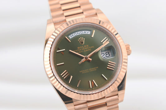 Rolex Day Date 40 Olive Green Rose Gold 228235 2025