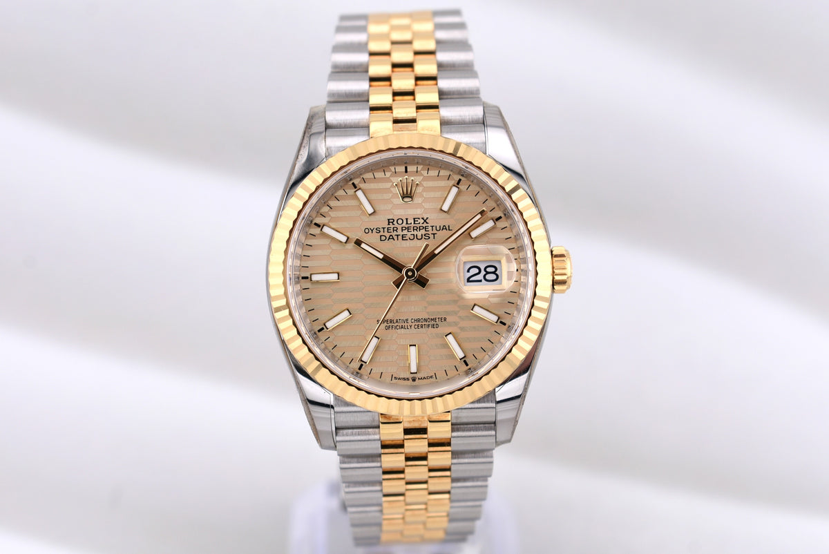 Rolex Datejust 36 Champagne Fluted Motif Dial 126233 2022
