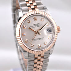 Rolex Datejust 31 Two Tone Rose Gold Silver Diamond Dial 278271 2026