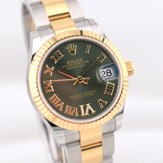 Rolex Datejust 31 Two Tone Green Roman Diamond VI Marker 278273 2025