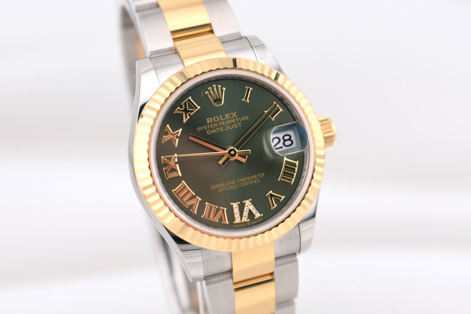 Rolex Datejust 31 Two Tone Green Roman Diamond VI Marker 278273 2025