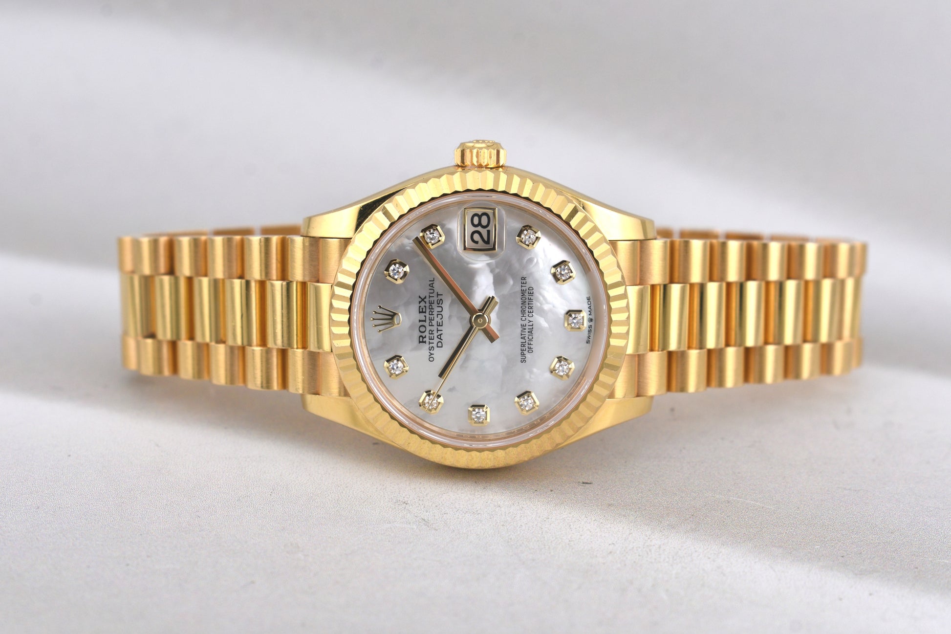 Rolex Datejust 31 Yellow Gold Mother Of Pearl Diamond Dial 278278 2022