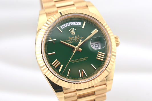 Rolex Day Date 40 Yellow Gold Money Green Dial 228238 2025