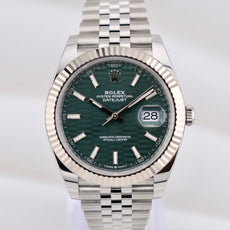 Rolex Datejust 41 Mint Green Fluted Motif Dial 126334 2024