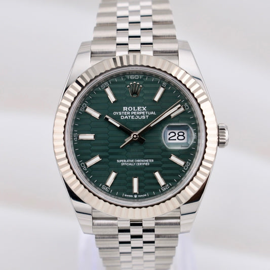 Rolex Datejust 41 Mint Green Fluted Motif Dial 126334 2024