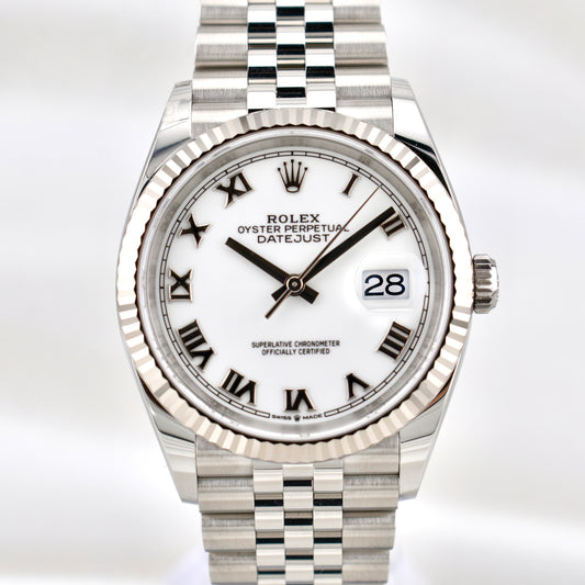 Rolex Datejust 36 White Roman Dial 126234 2025