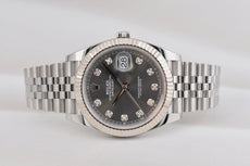 Rolex Datejust 41 Rhodium Grey Diamond Dial 126334 2021