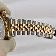 Rolex Datejust 36 Two Tone Yellow Gold Blue Vignette Diamond Dial 16233 1995