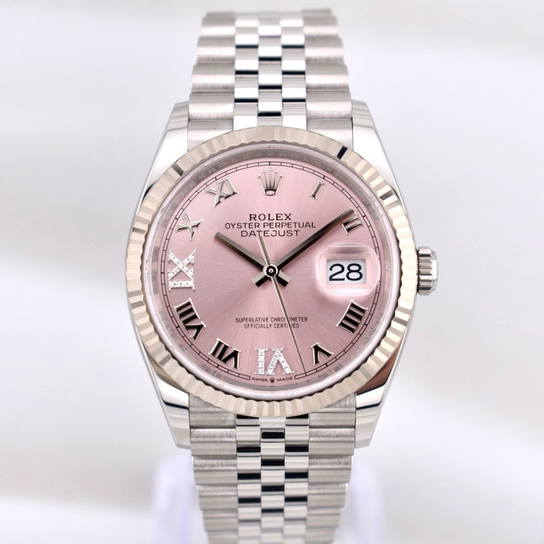 Rolex Datejust 36 Pink Roman Diamond VI and IX Dial 126234 2025