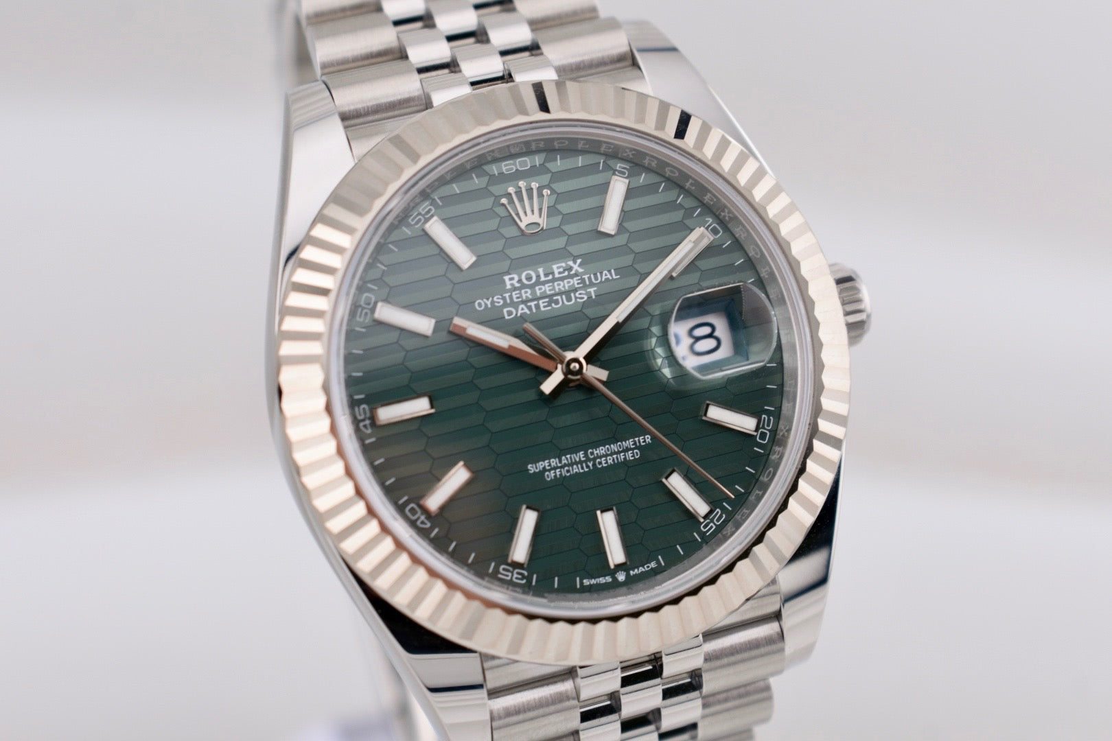 Rolex Datejust 41 Mint Green Fluted Motif Dial 126334 2024