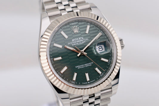 Rolex Datejust 41 Mint Green Fluted Motif Dial 126334 2024