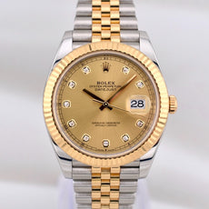 Rolex Datejust 41 Two Tone Yellow Gold Champagne Diamond Dial 126333 2025