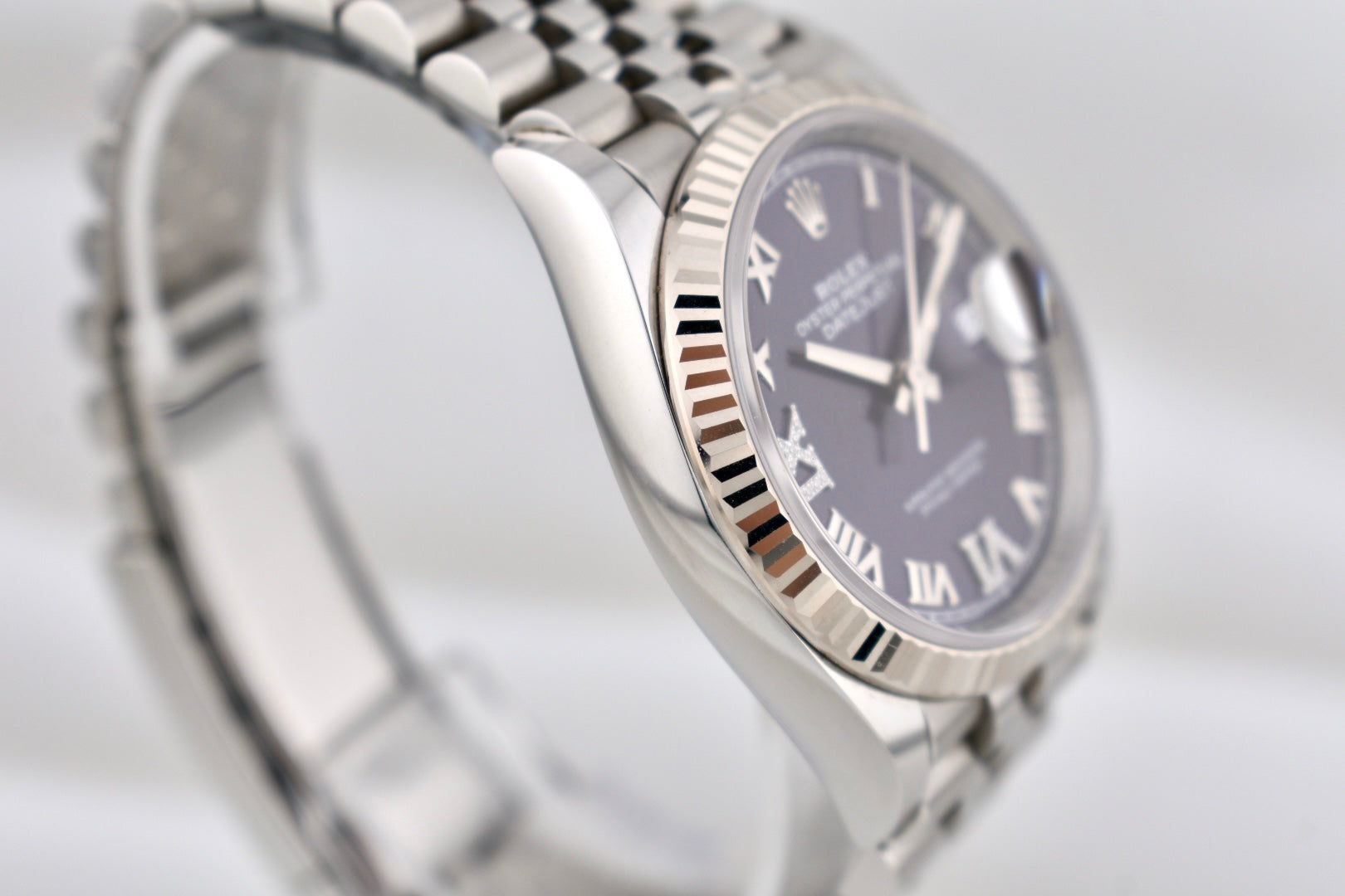 Rolex Datejust 36 Aubergine Purple Diamond Roman Numeral Dial 126234 2022