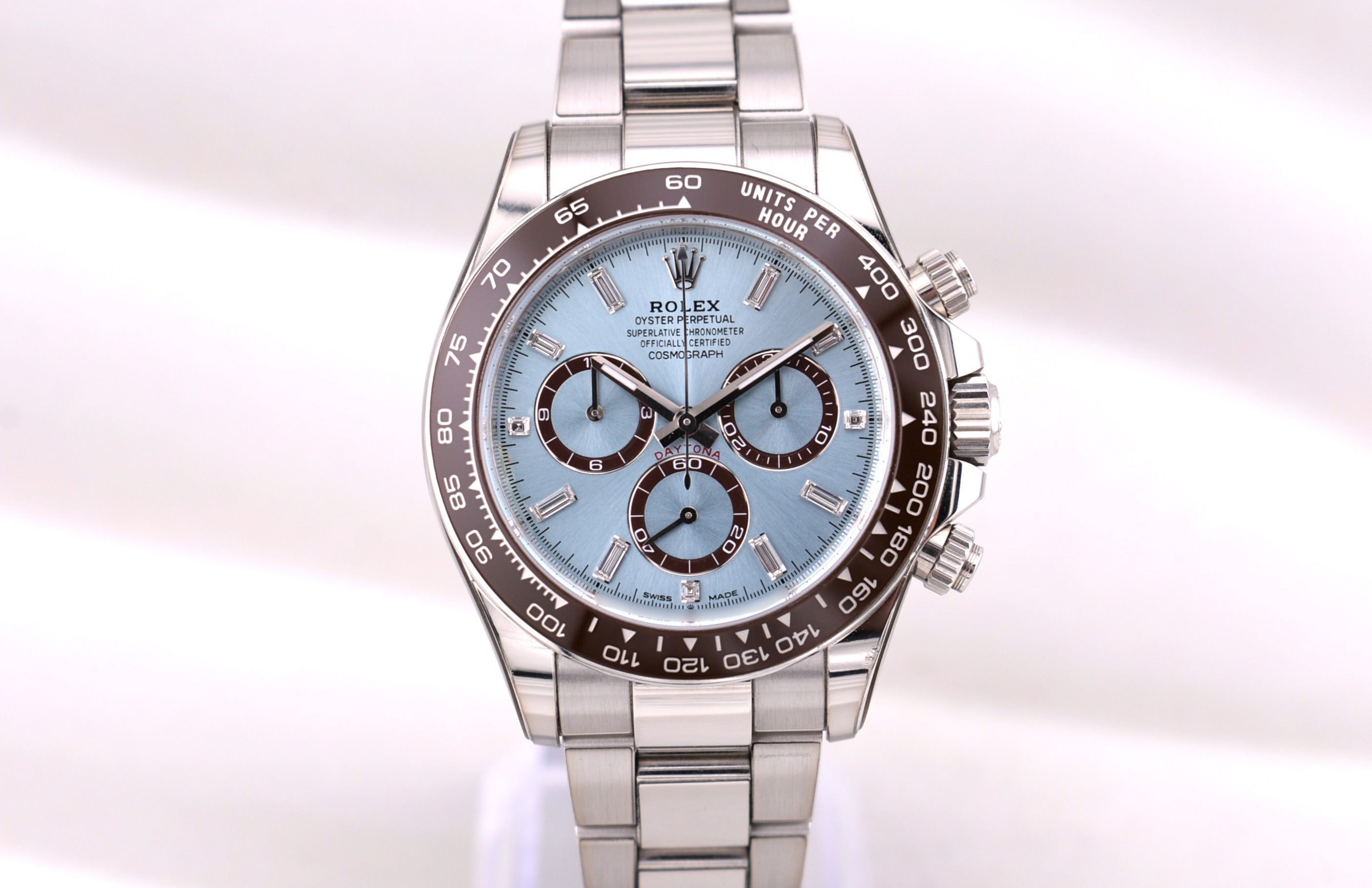 Rolex Cosmograph Daytona Platinum Ice Blue Baguette Diamond Dial 126506 2024