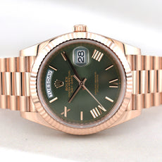 Rolex Day Date 40 Everose Gold Olive Roman Numeral Dial 228235 2026