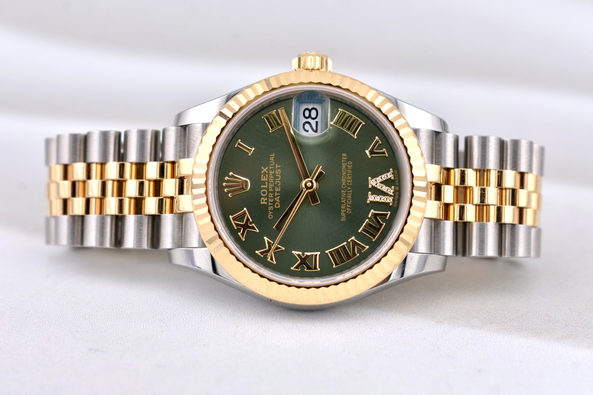 Rolex Datejust 31 Two Tone Olive Green Roman Diamond Dial 278273 2025